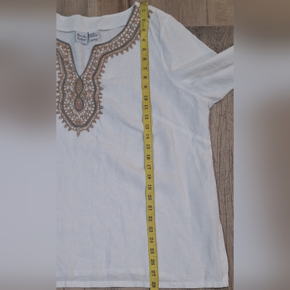 Alexandra Bartlett 100% Linen Embroidered Tunic sz.2X #1302 - Picture 8 of 8